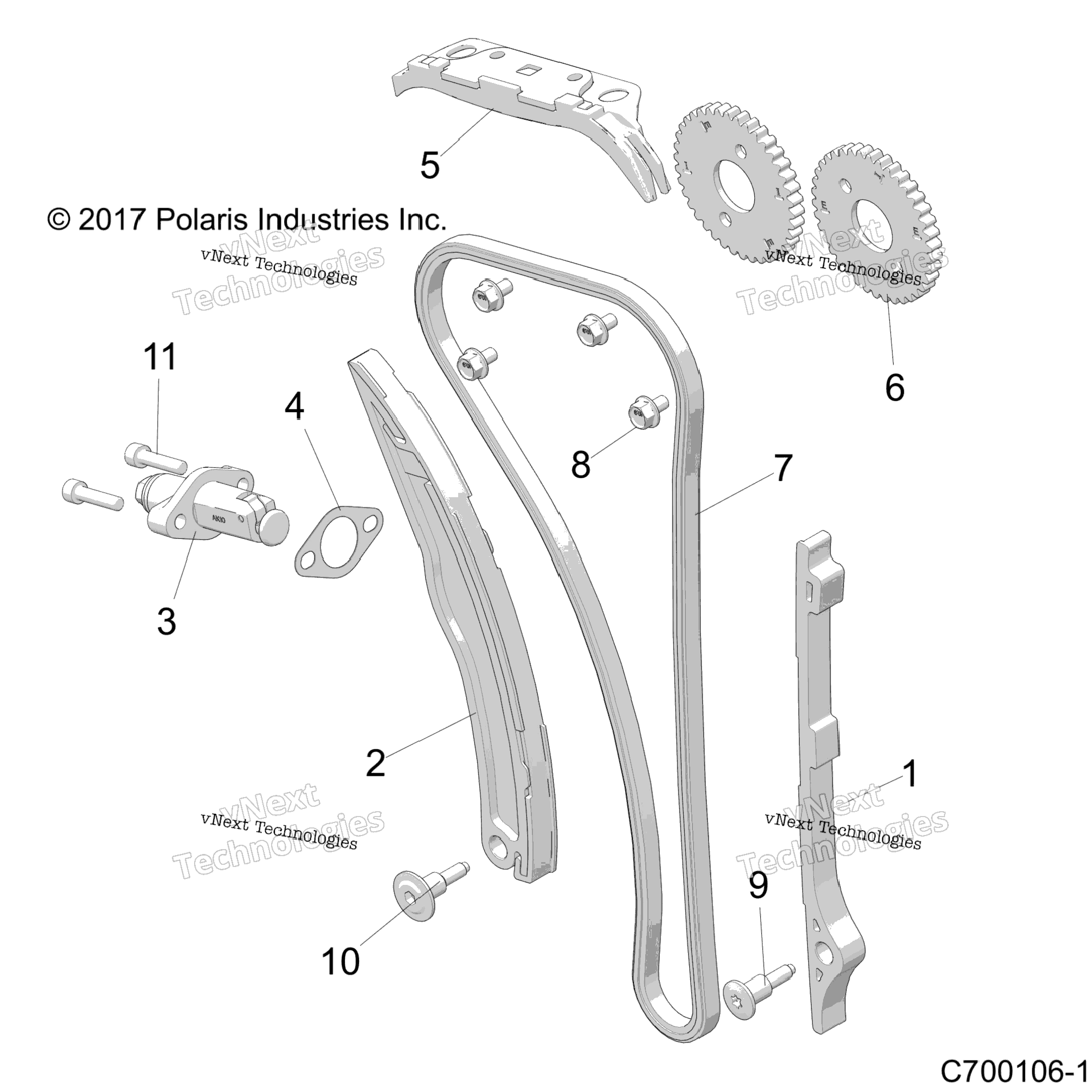 Engine, Cam Chain And Tensioner