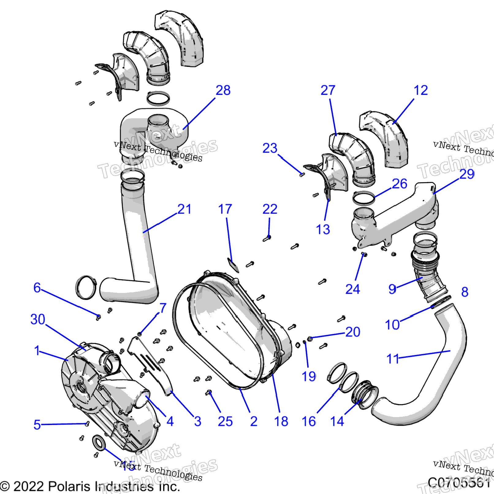 Drive Train, Clutch Cover And Ducting