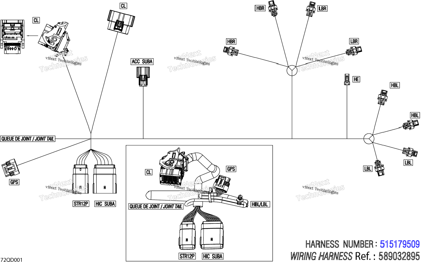 Electric - Hood Wiring Harness - 515179509