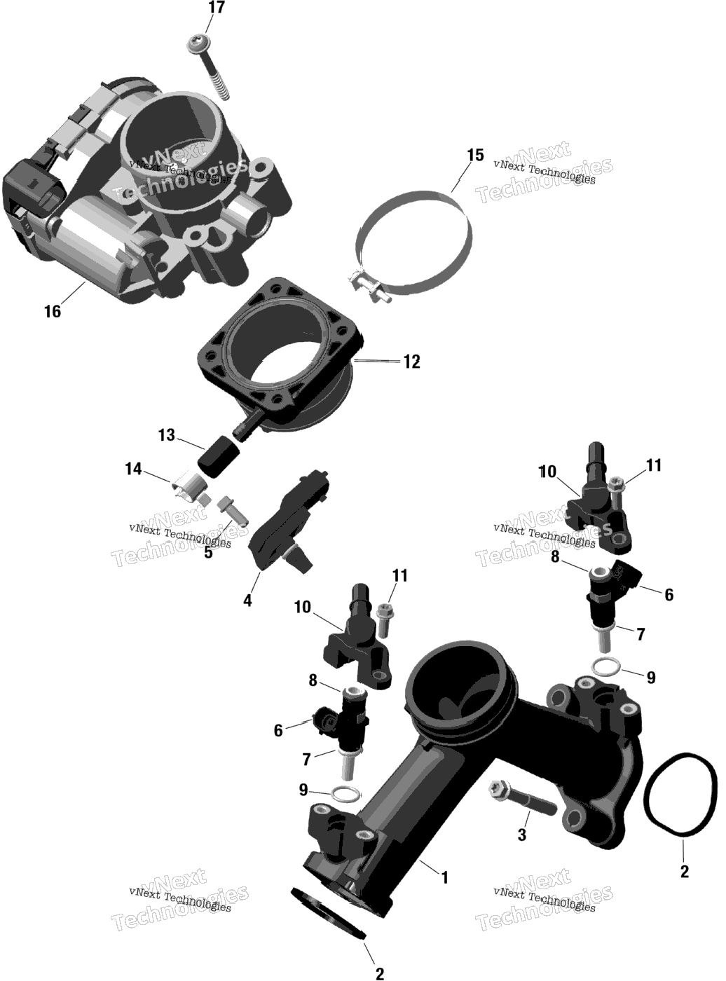 Rotax - Air Intake Manifold And Throttle Body