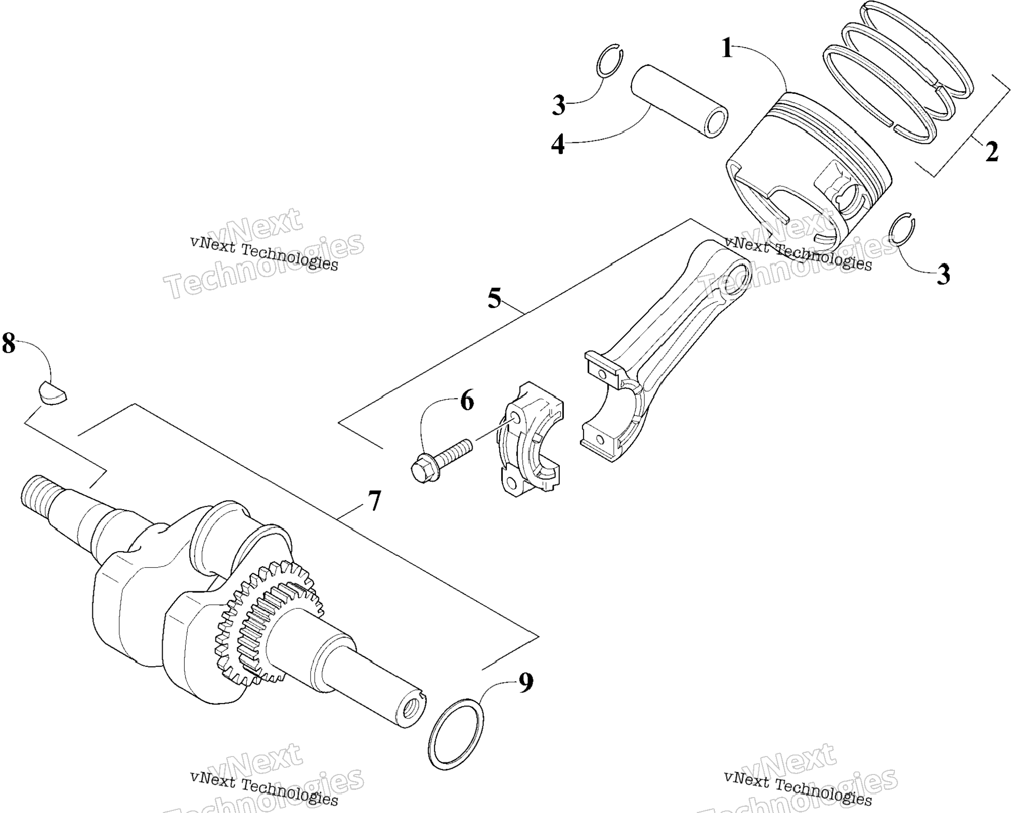 Engine - Piston And Crankshaft