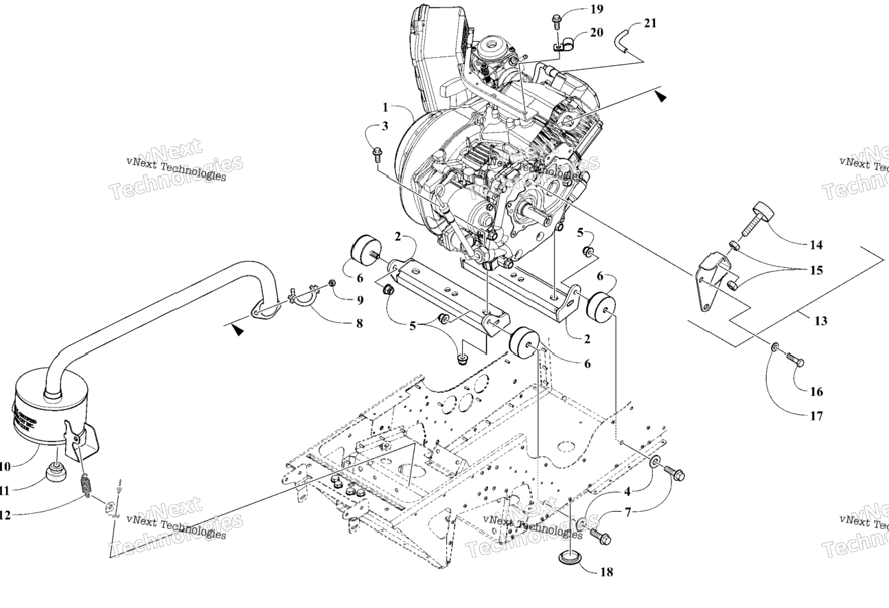 Engine, Exhaust And Components