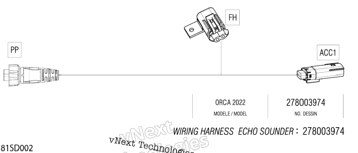 Electric - Echo Sounder Wiring Harness - 278003974