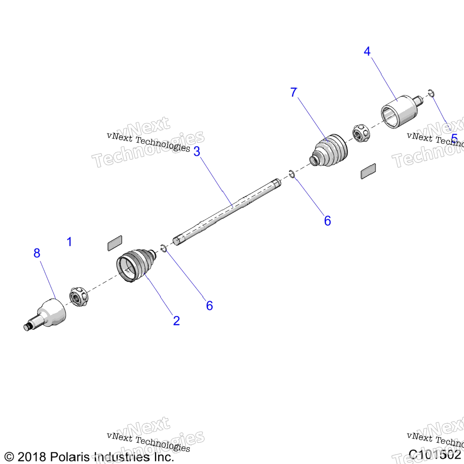 Drive Train, Rear Half Shaft