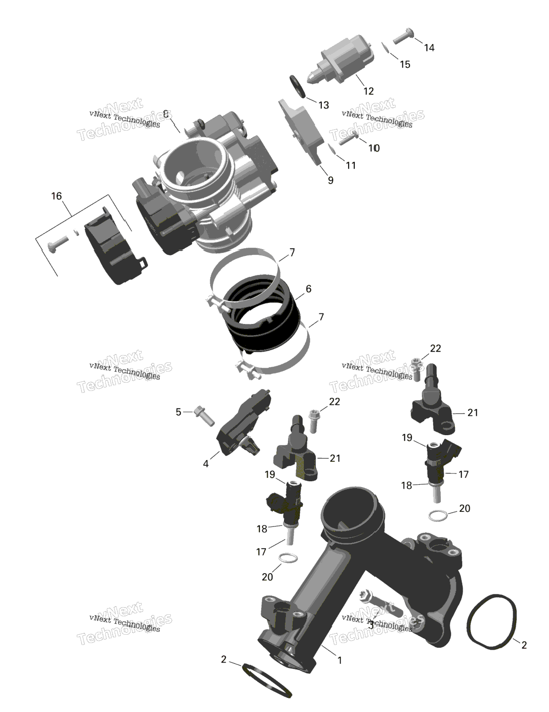 Rotax - Air Intake Manifold And Throttle Body