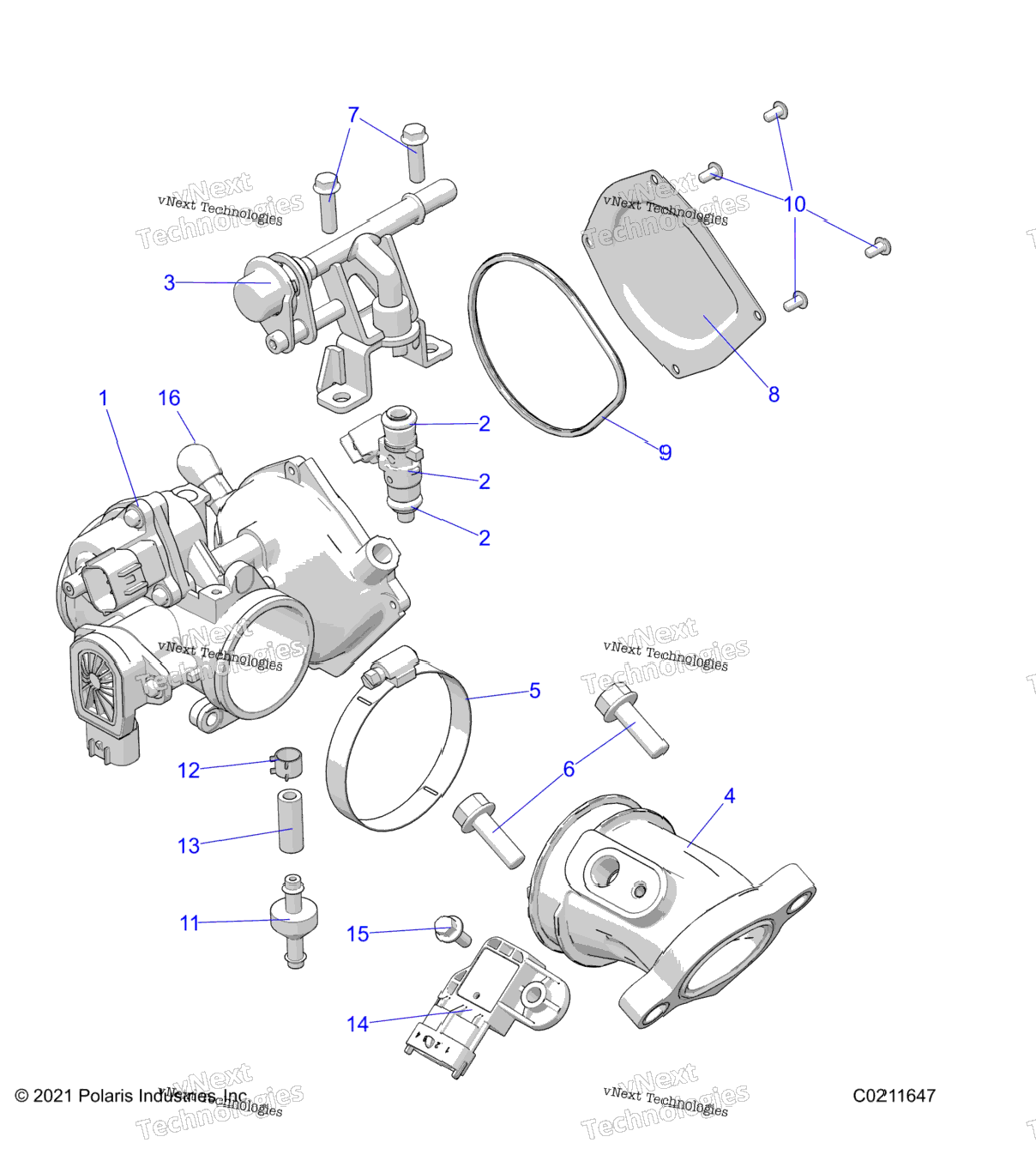 Engine, Throttle Body & Fuel Rail