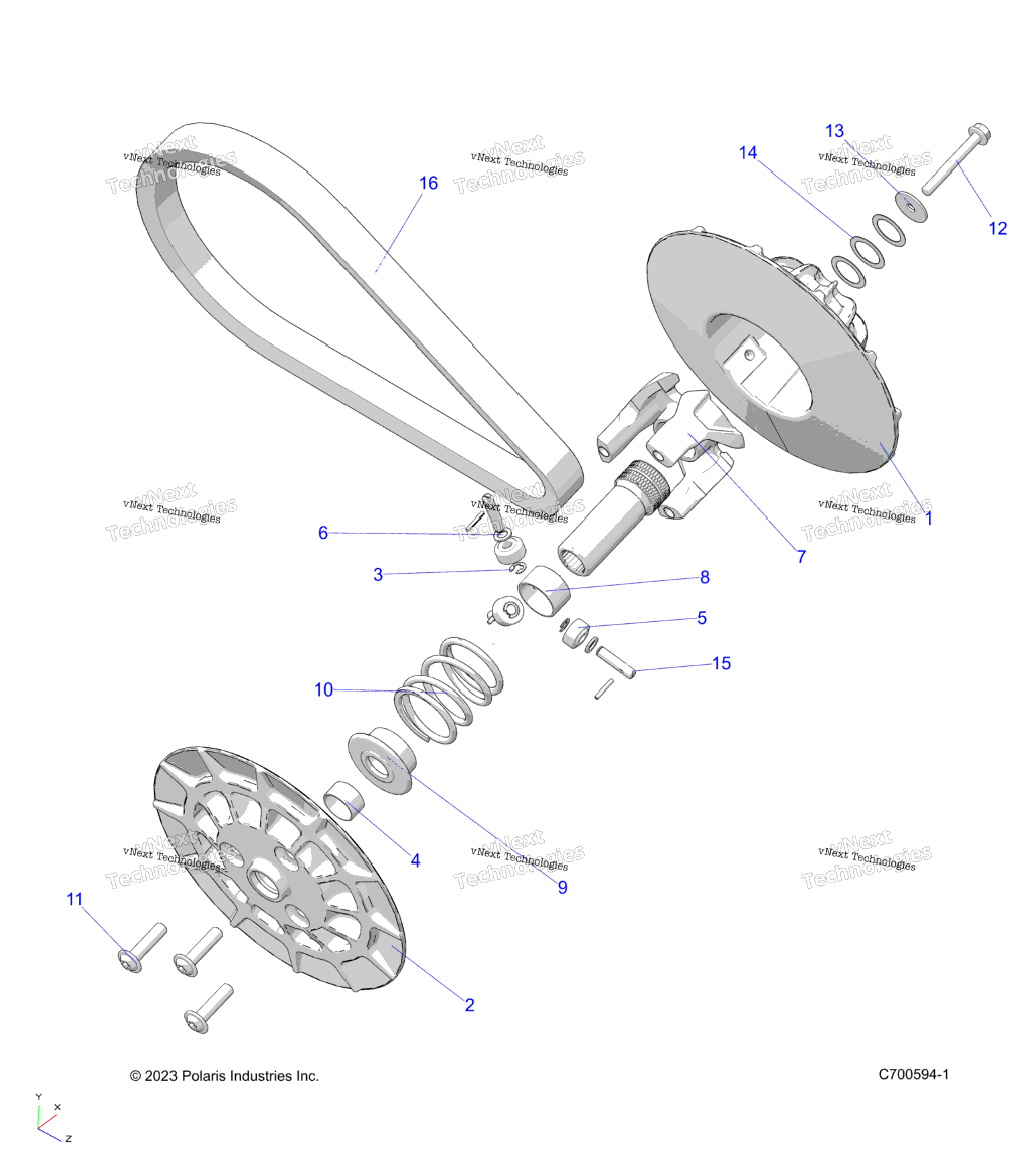 Drive Train, Secondary Clutch