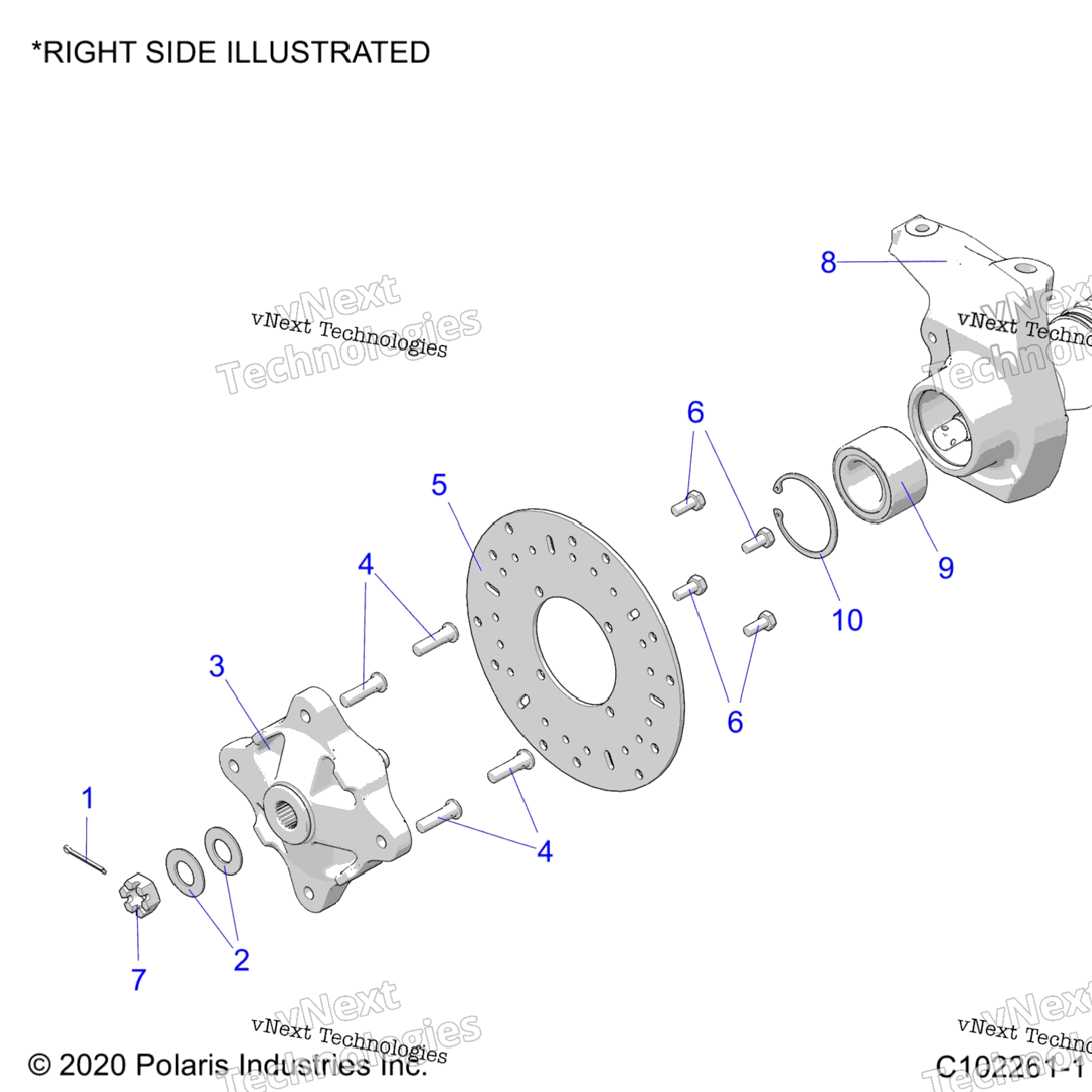 Suspension, Front Hub, Carrier, & Brake Disc