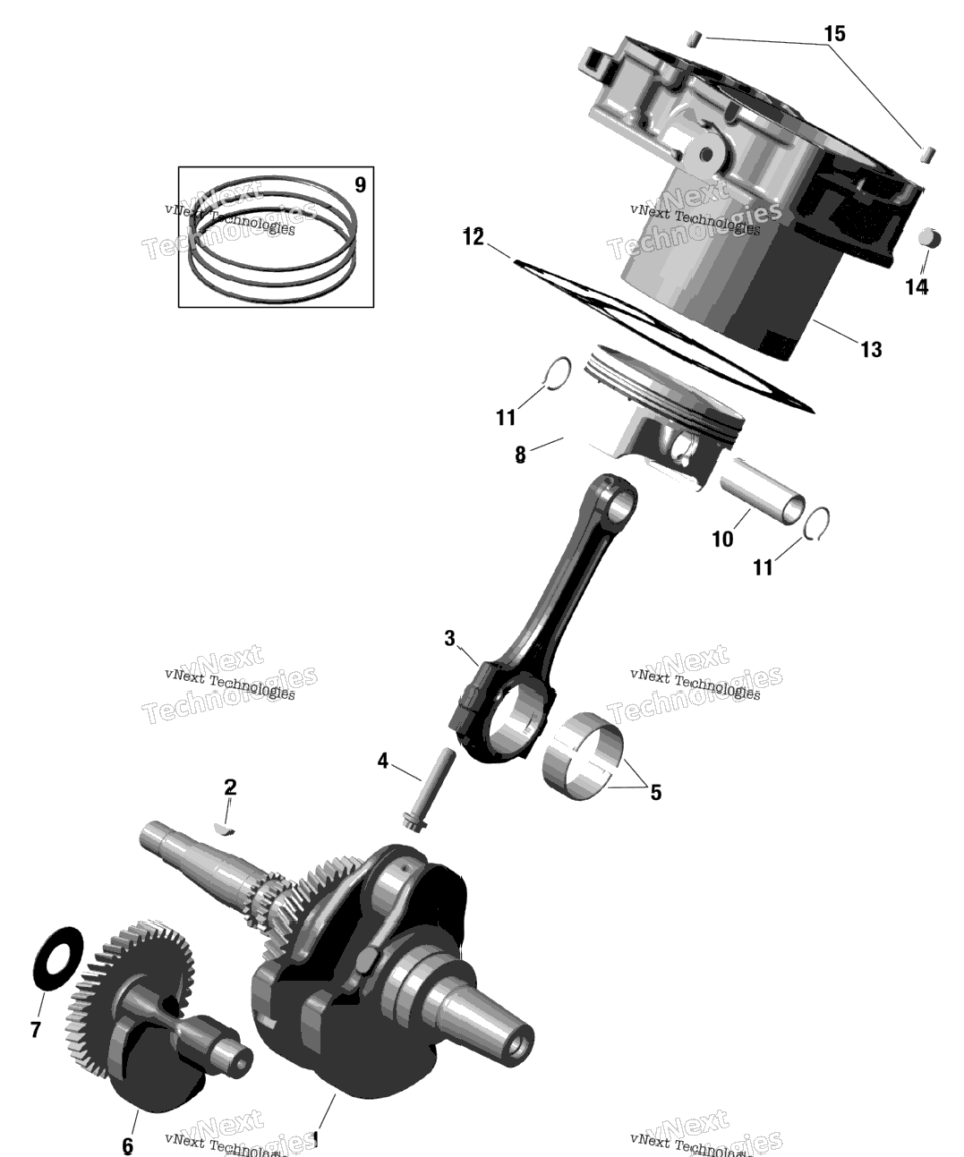 Rotax - Crankshaft, Pistons And Cylinder