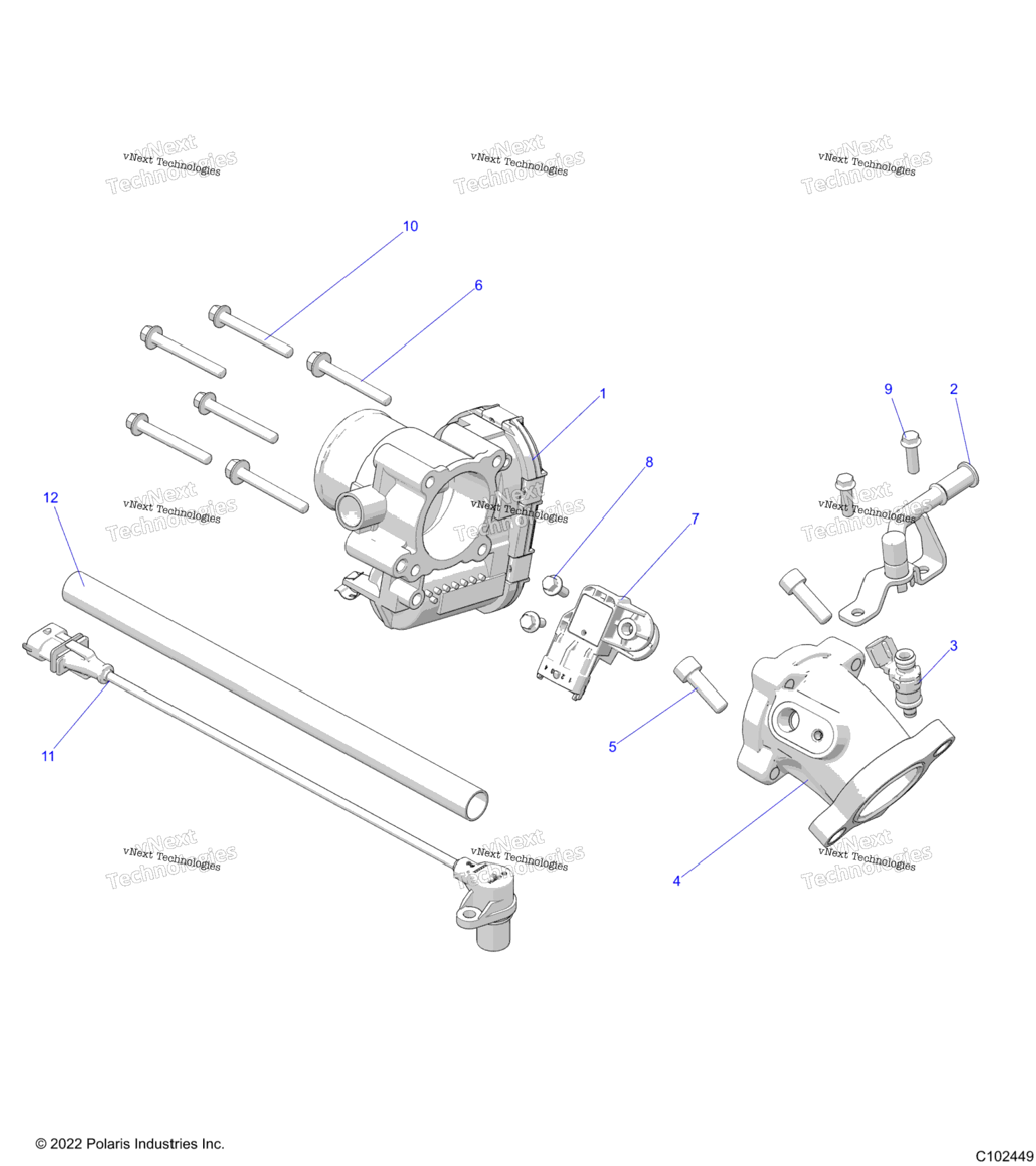 Engine, Throttle Body & Fuel Rail