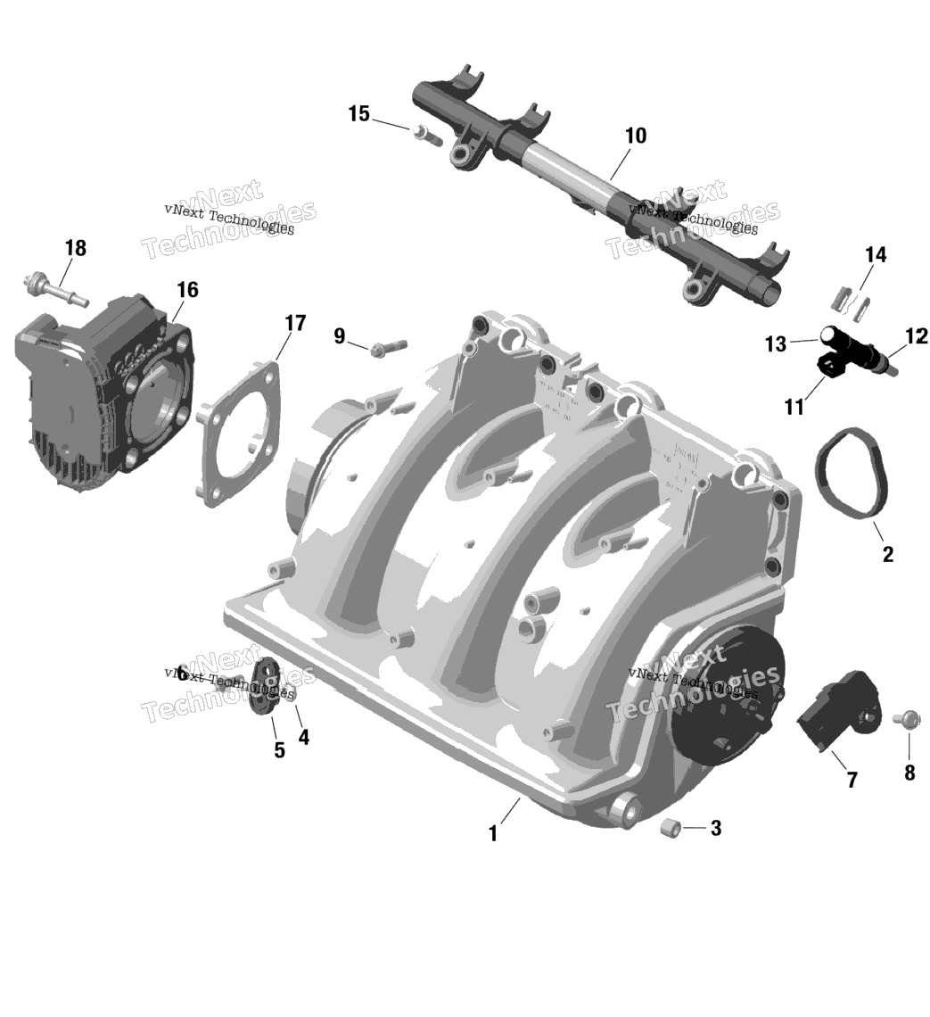 Rotax - Air Intake Manifold And Throttle Body