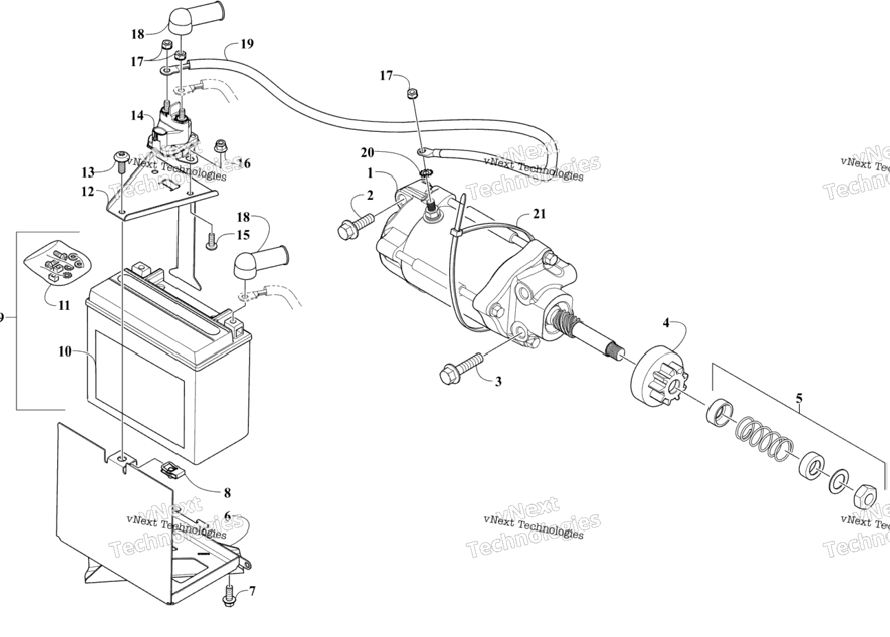 Battery And Starter Assembly