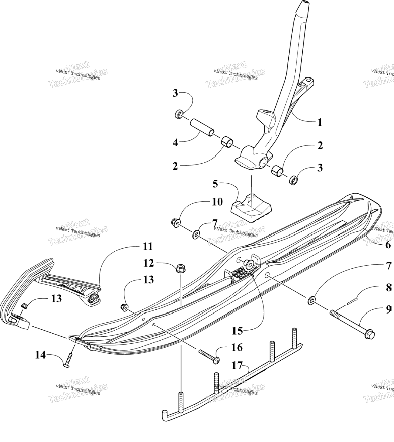 Ski And Spindle Assembly