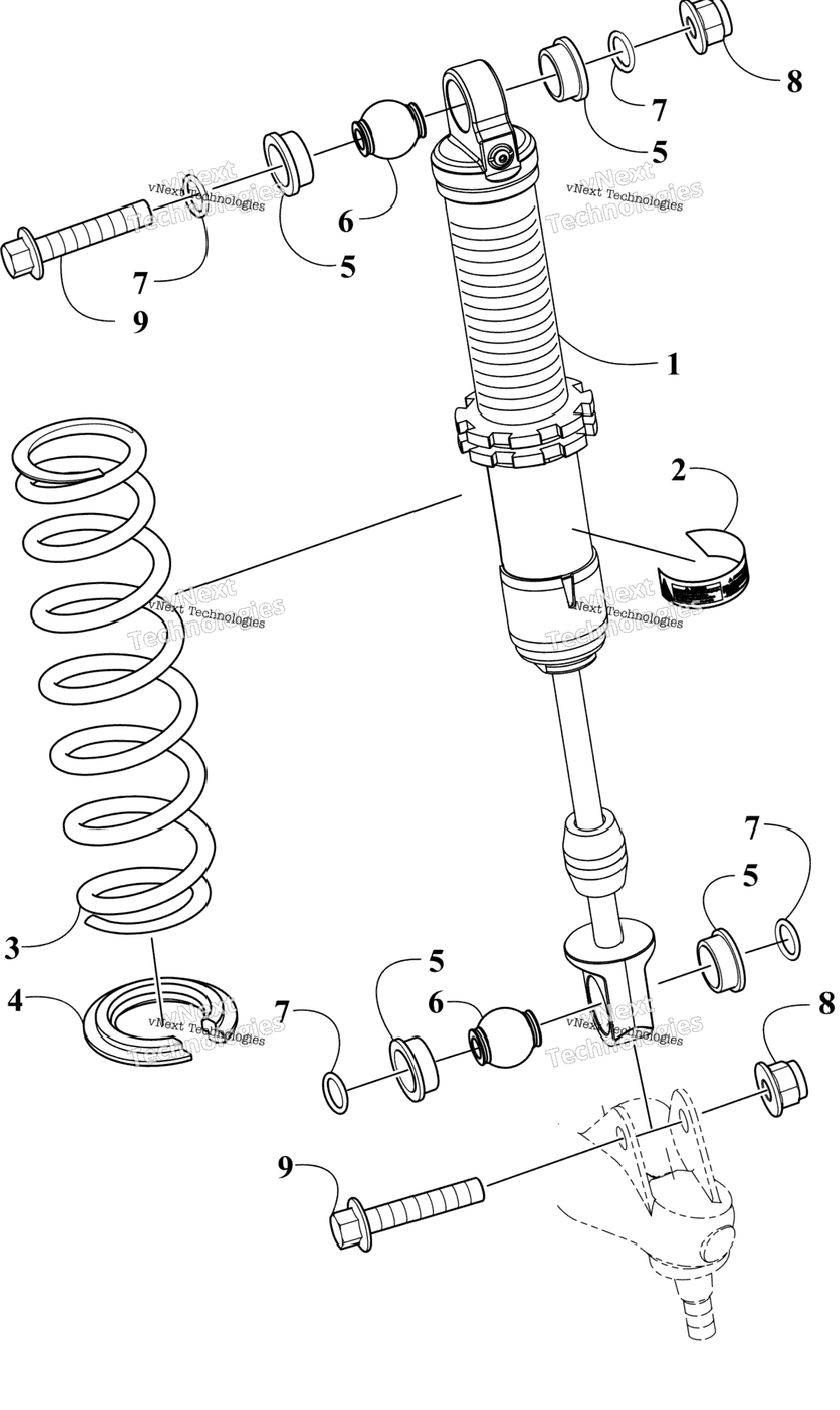 Front Suspension Shock Absorber Assembly