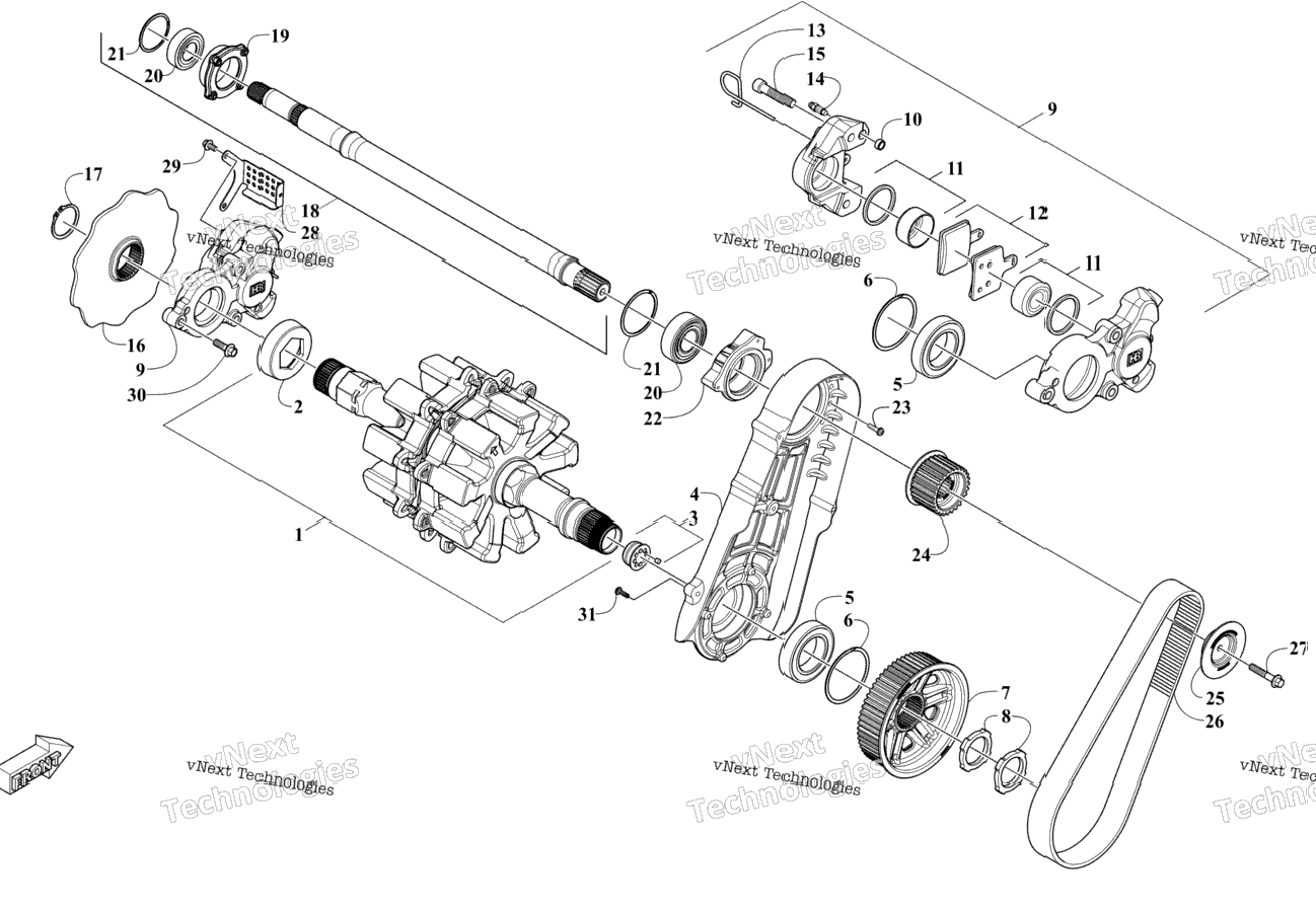 Drive Train Shafts And Brake Assemblies