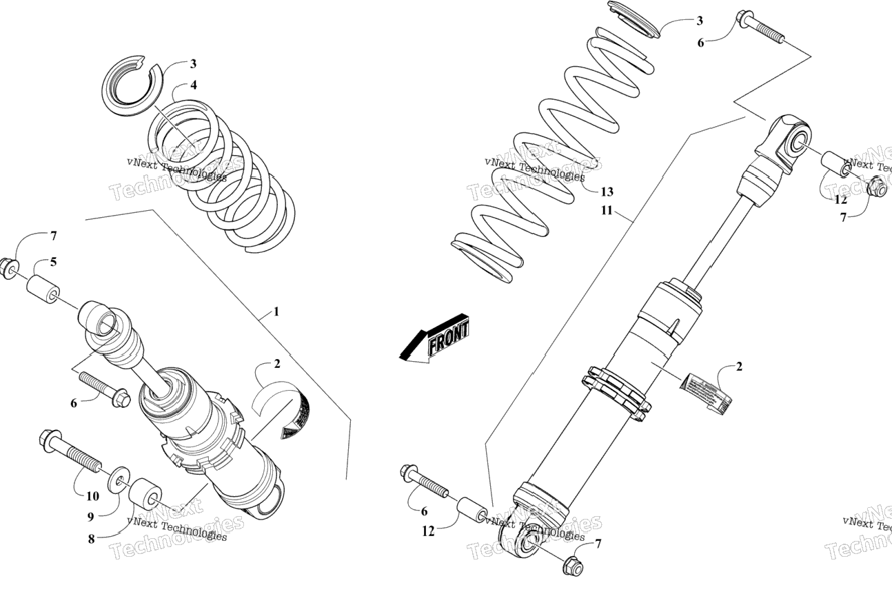 Rear Suspension Shock Absorbers