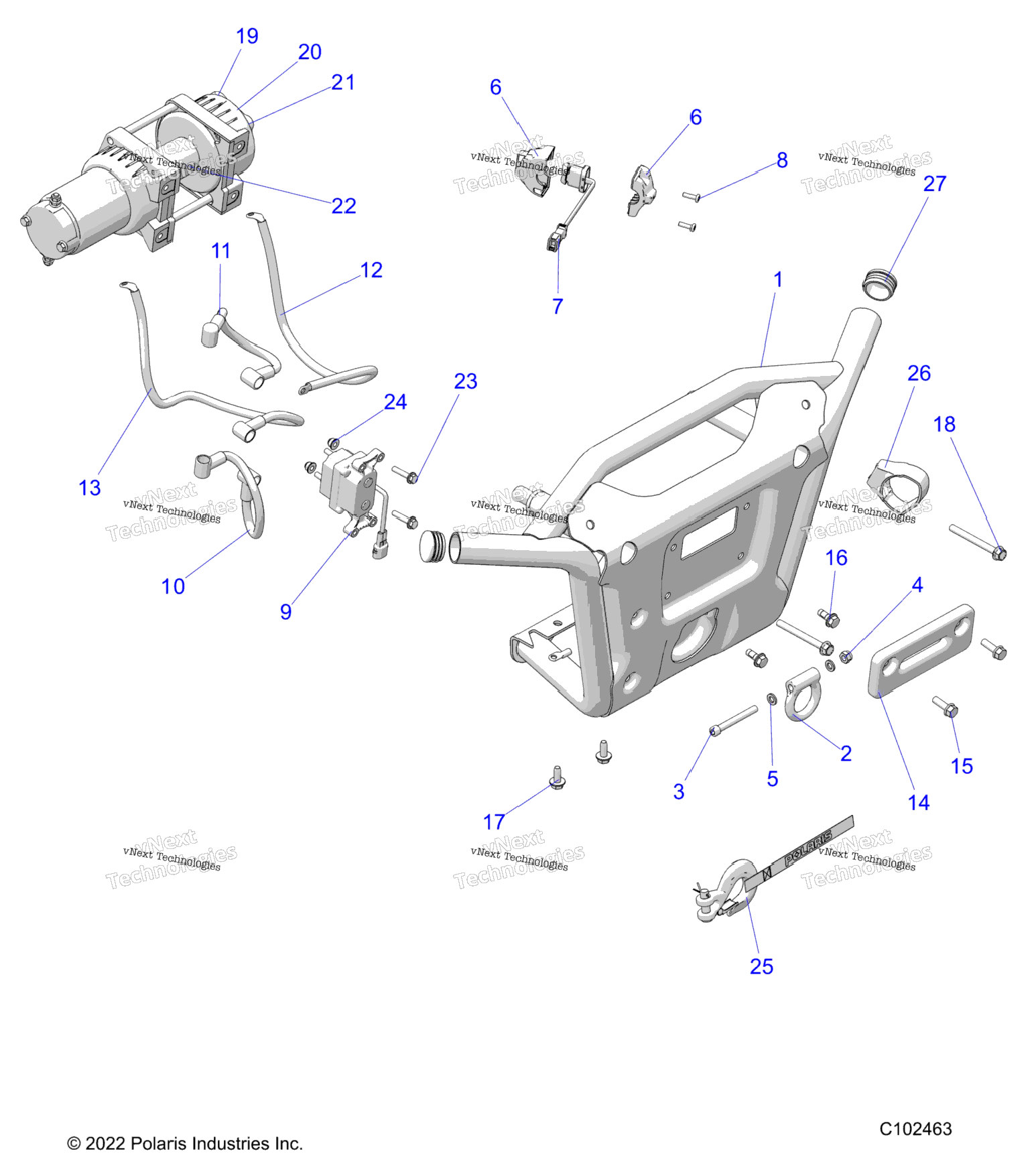 Body, Front Bumper Winch & Mounting