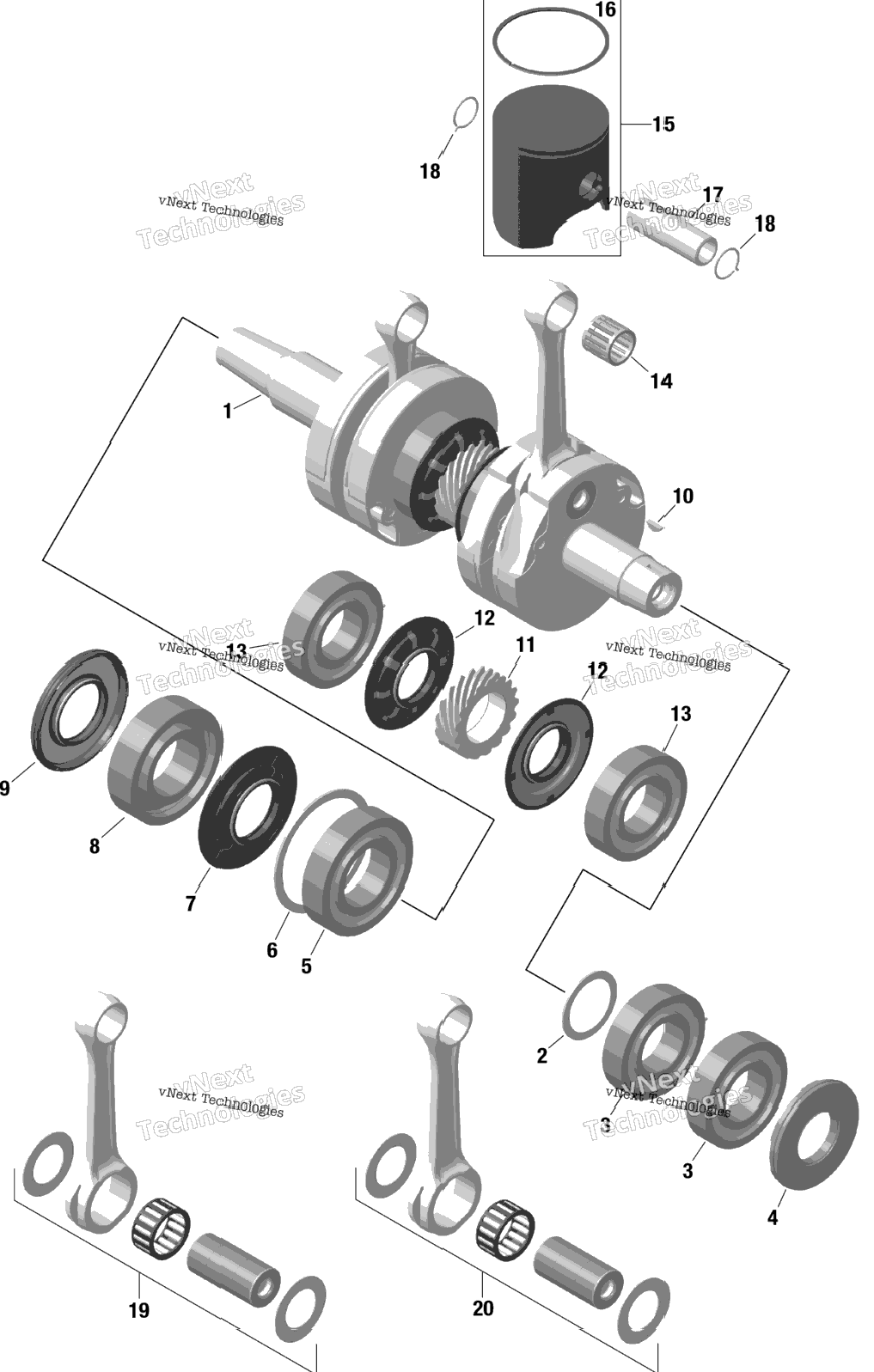 Rotax - Crankshaft And Pistons