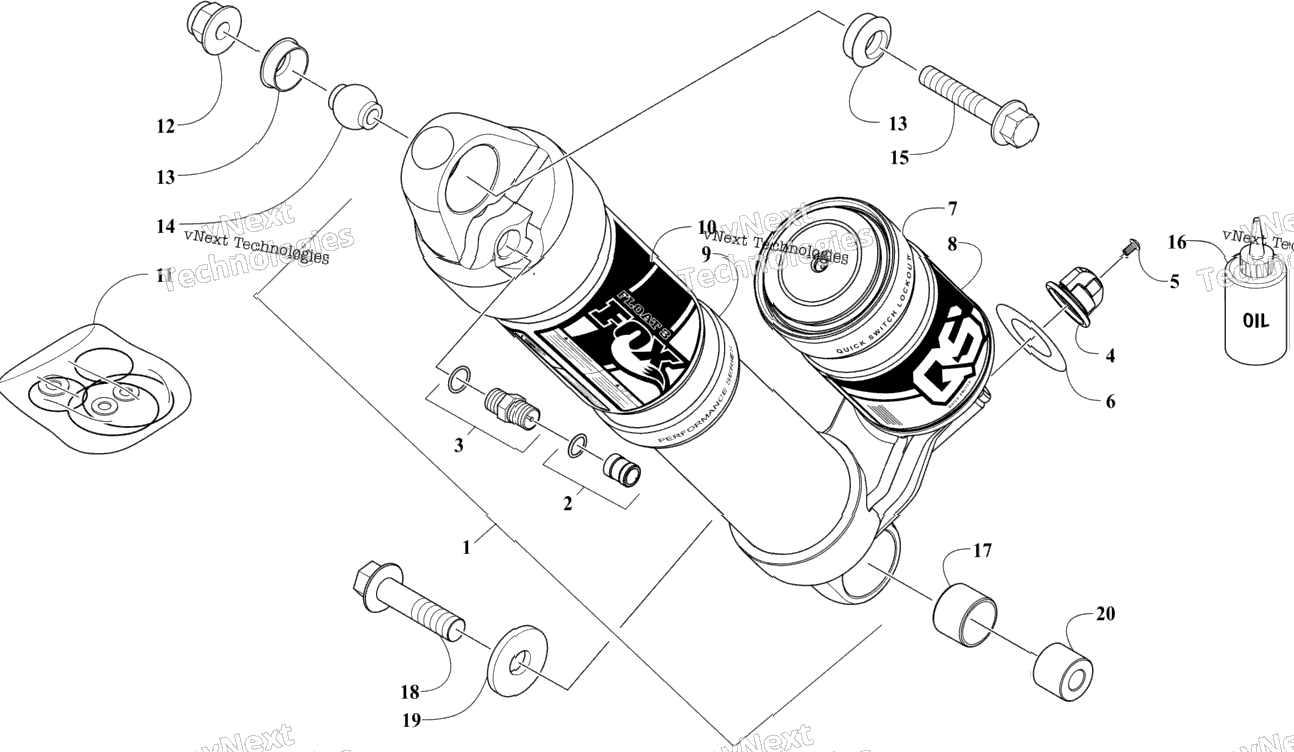 Rear Suspension Front Arm Shock Absorber