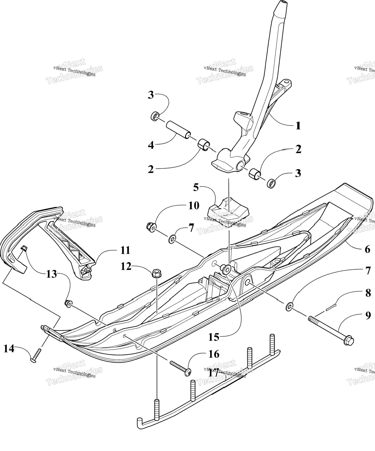 Ski And Spindle Assembly