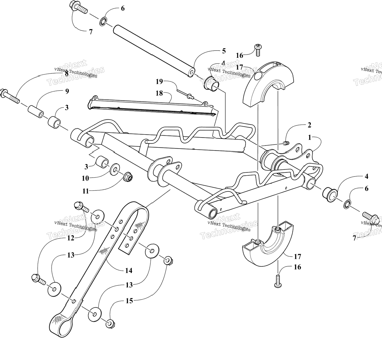 Rear Suspension Front Arm Assembly