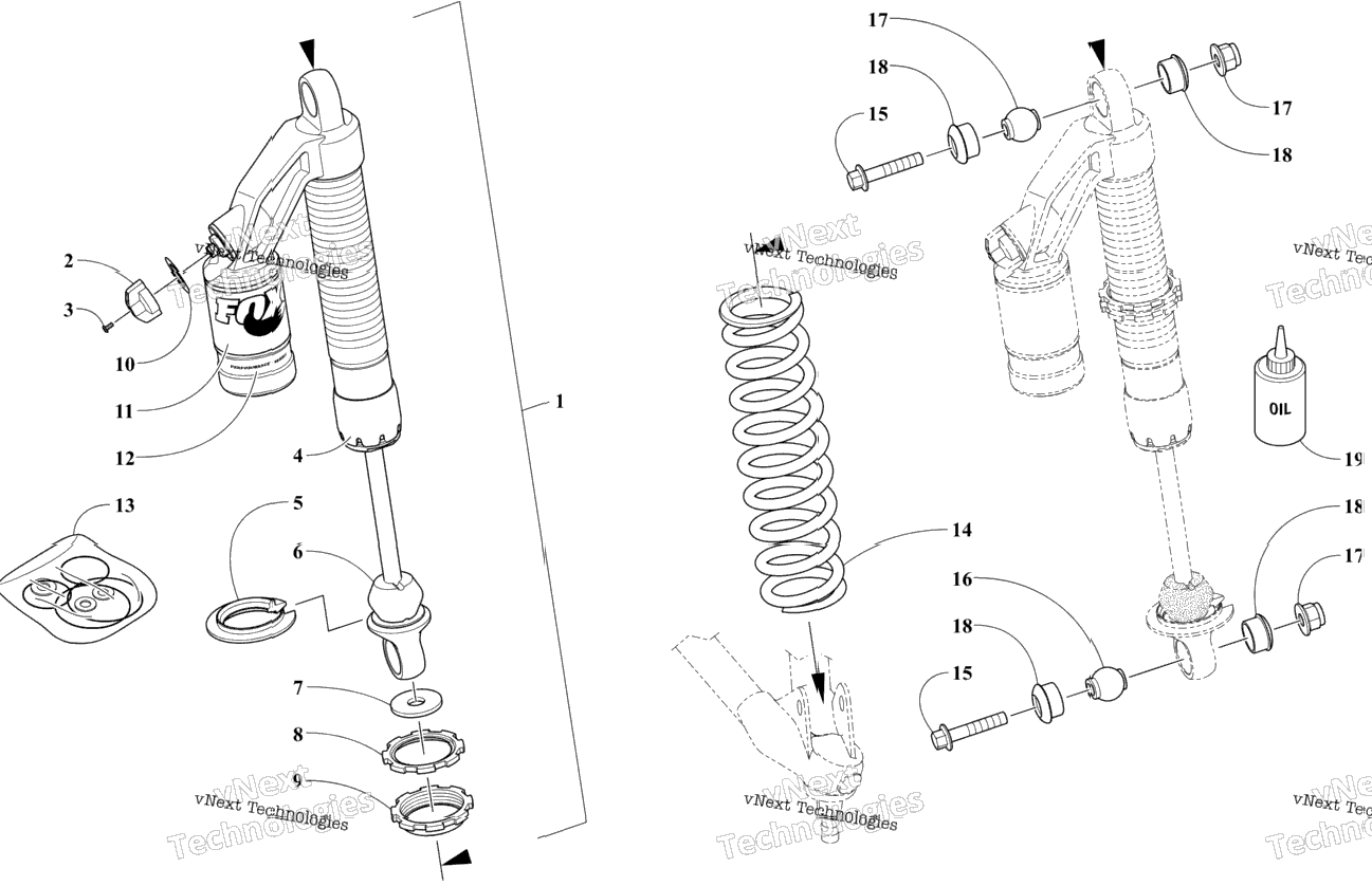 Front Suspension Shock Absorber Assembly