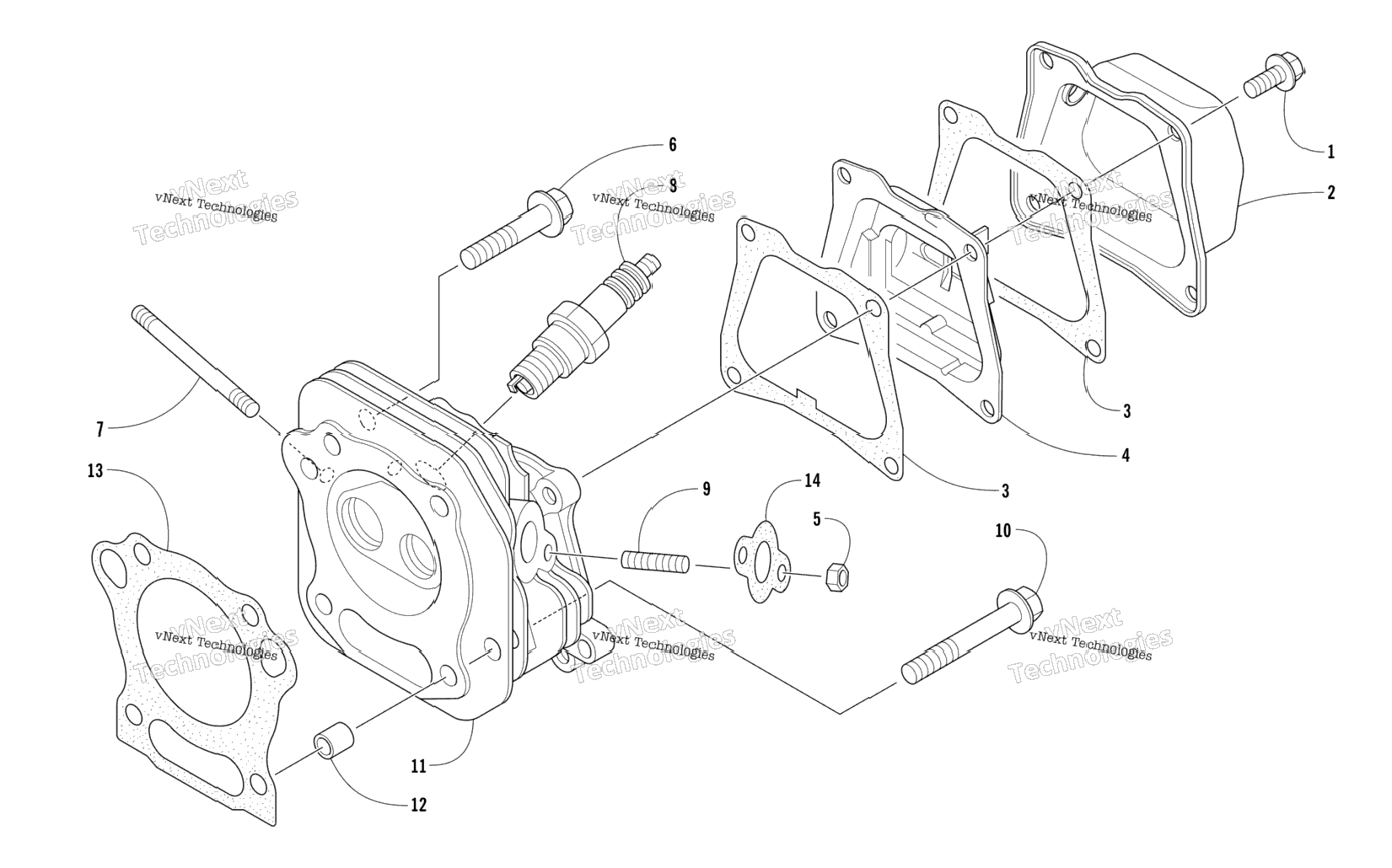 Cylinder Head And Air Breather Assembly