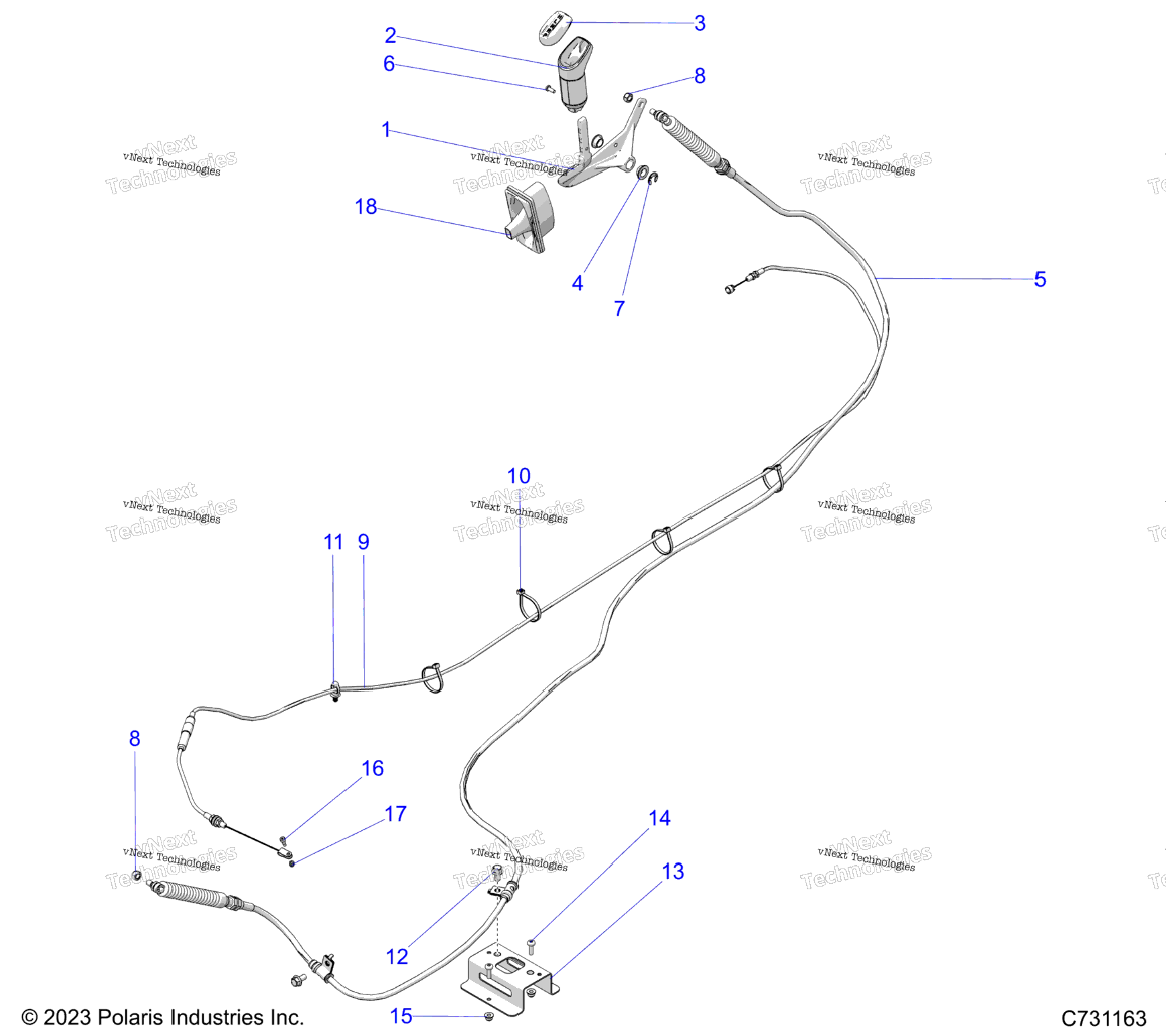 Drive Train, Gear Selector And Throttle Cable