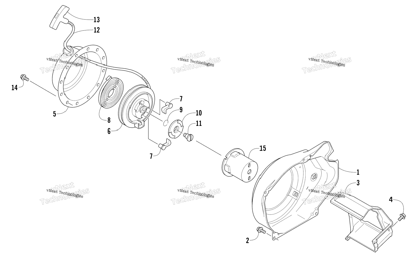 Recoil Starter And Air Shroud Assembly