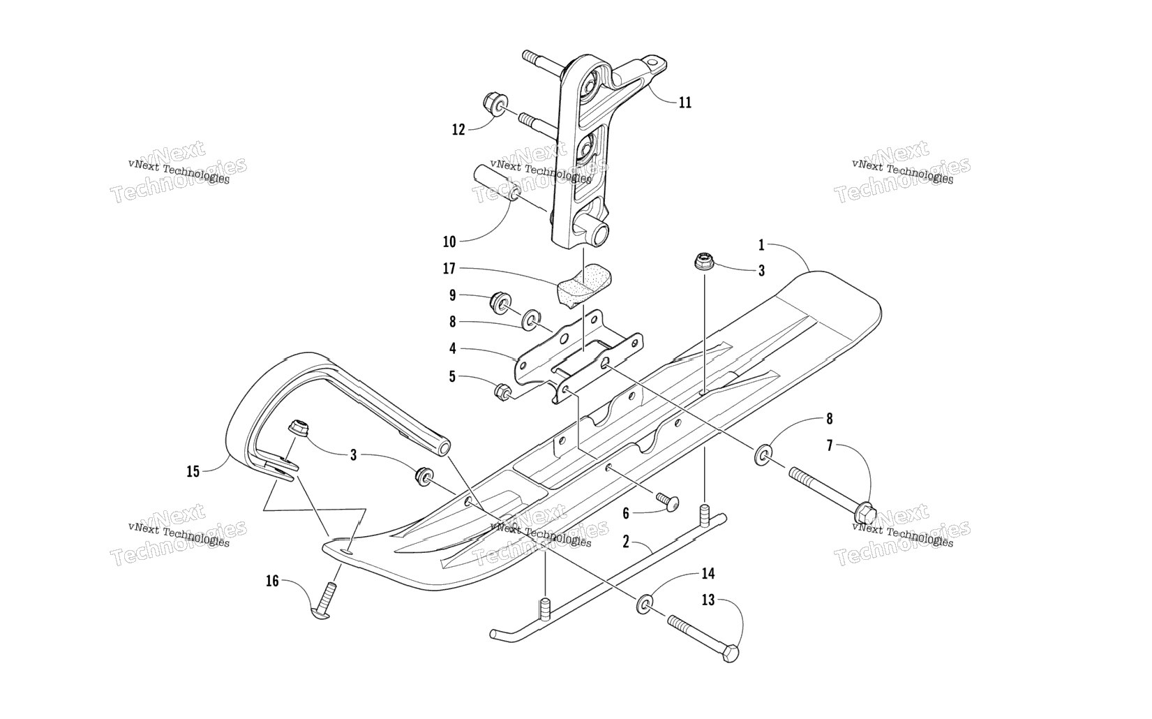 Ski And Spindle Assembly