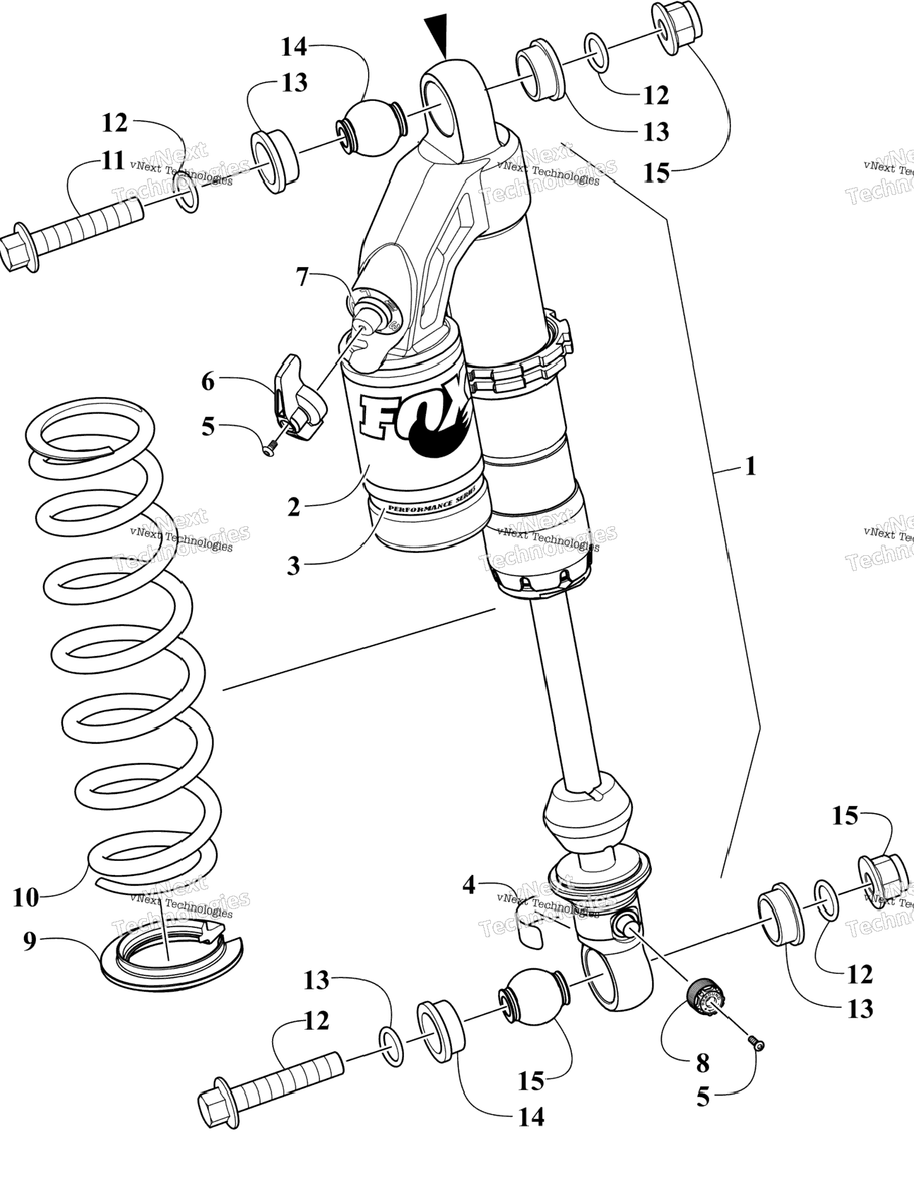 Front Suspension Shock Absorber Assembly