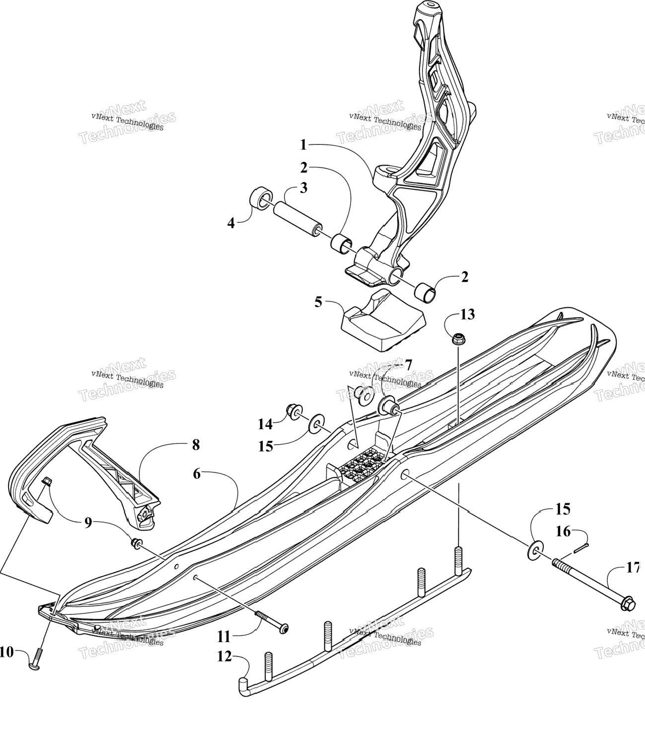 Ski And Spindle Assembly