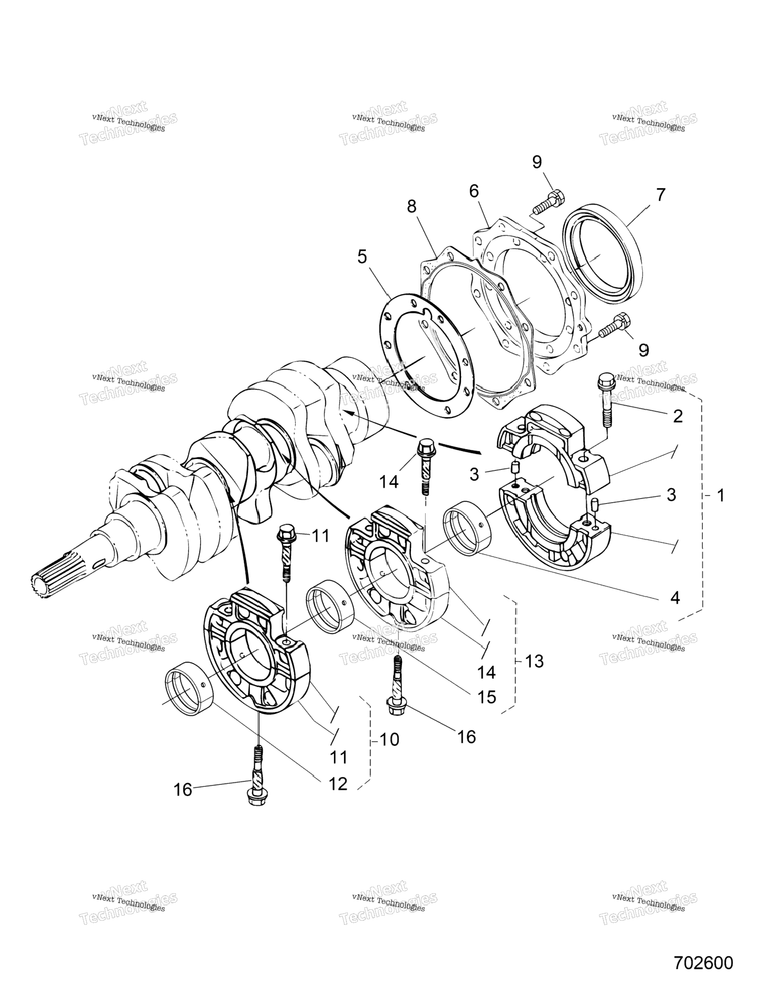 Engine, Main Bearing Case