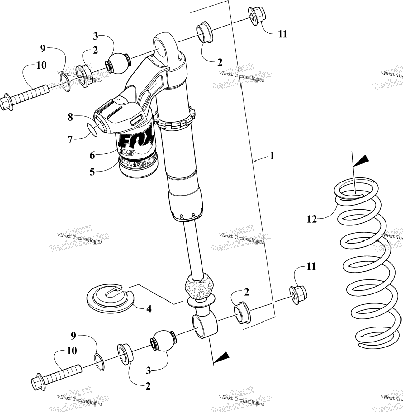 Front Suspension Shock Absorber Assembly