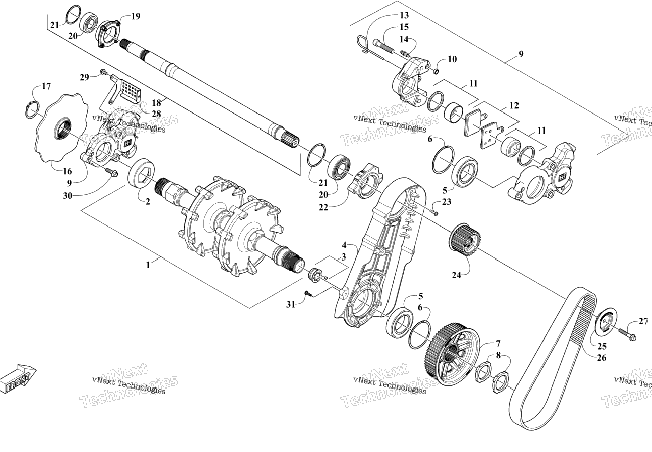 Drive Train Shafts And Brake Assemblies