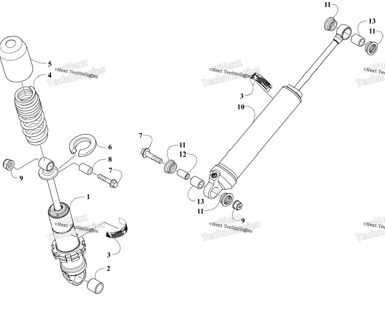 Rear Suspension Shock Absorbers