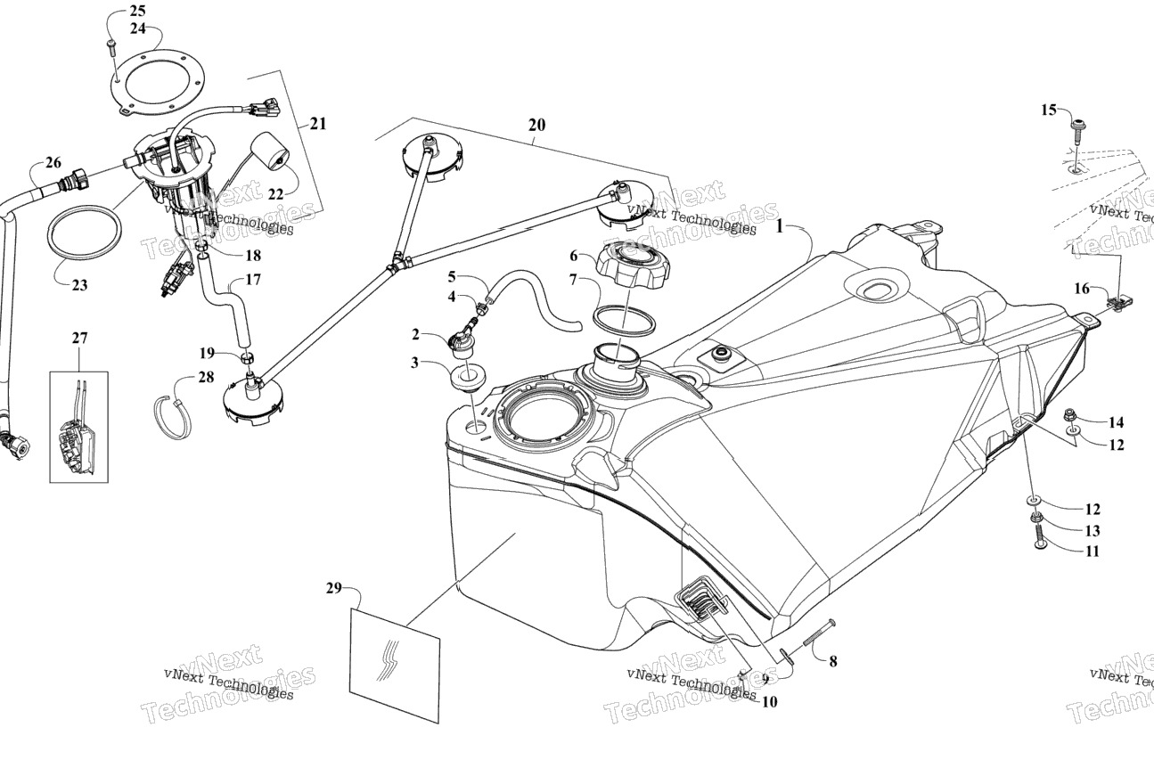 Gas Tank And Fuel Pump Assembly