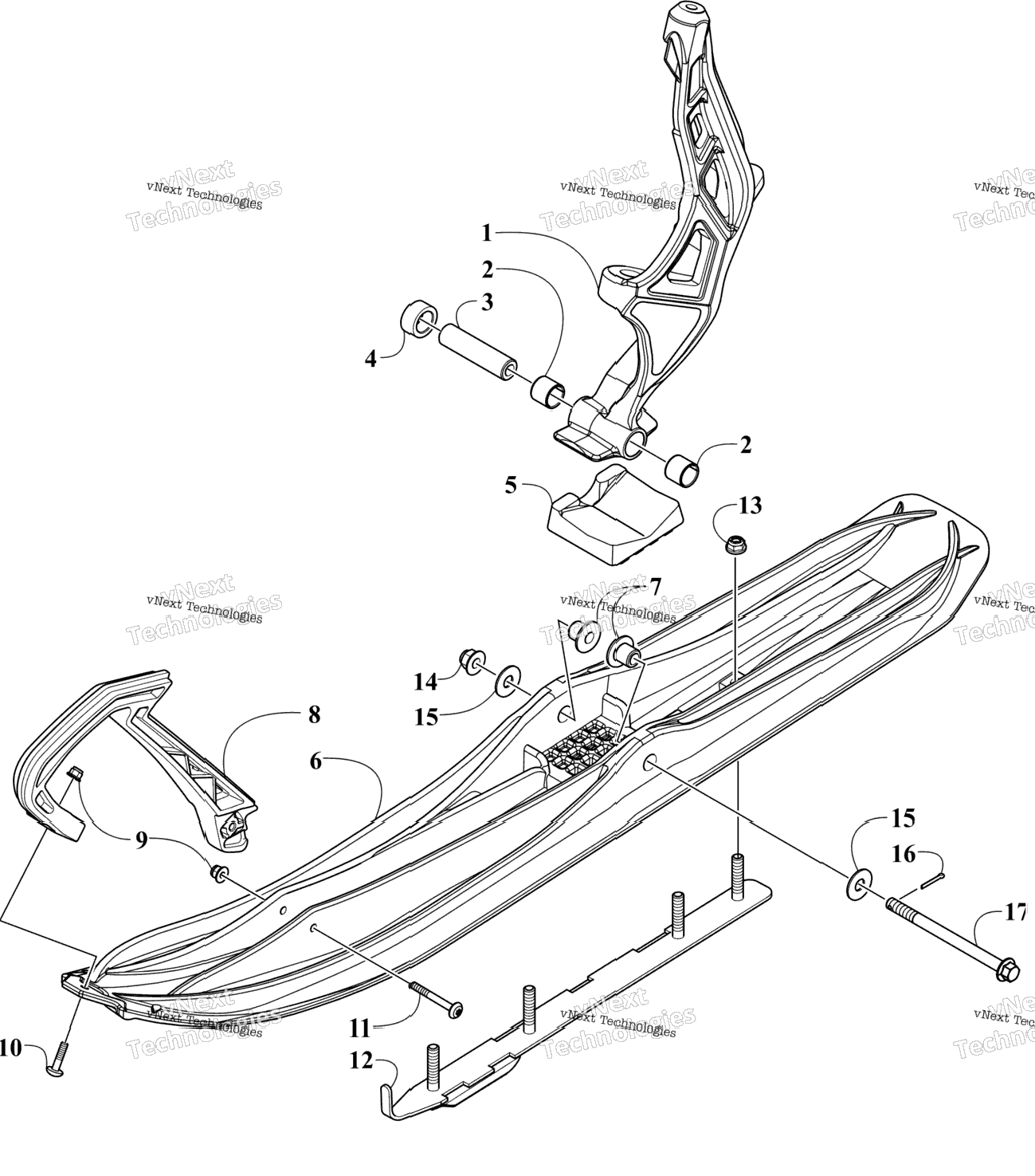 Ski And Spindle Assembly