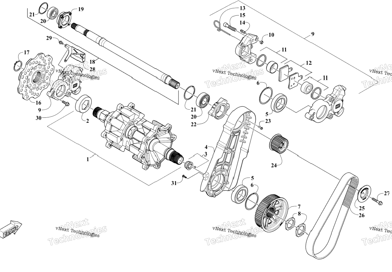 Drive Train Shafts And Brake Assemblies