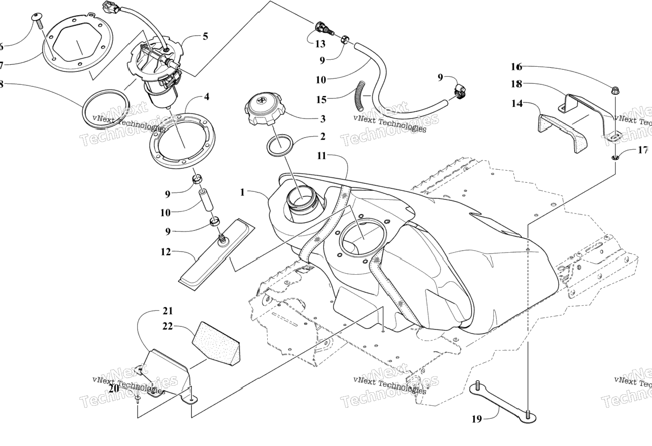 Gas Tank And Fuel Pump Assembly