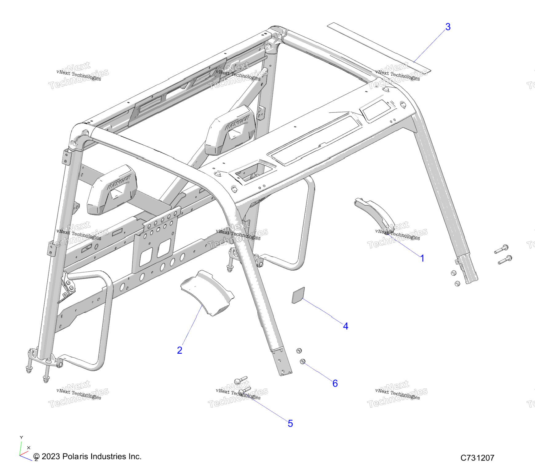 Chassis, Edge Cover And Mirror Brackets