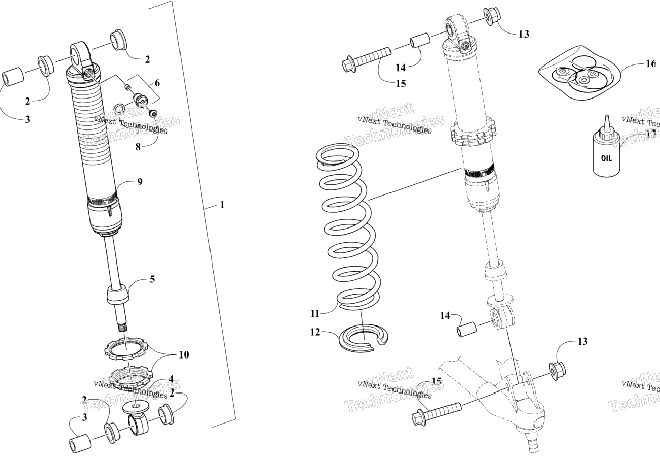 Front Suspension Shock Absorber Assembly