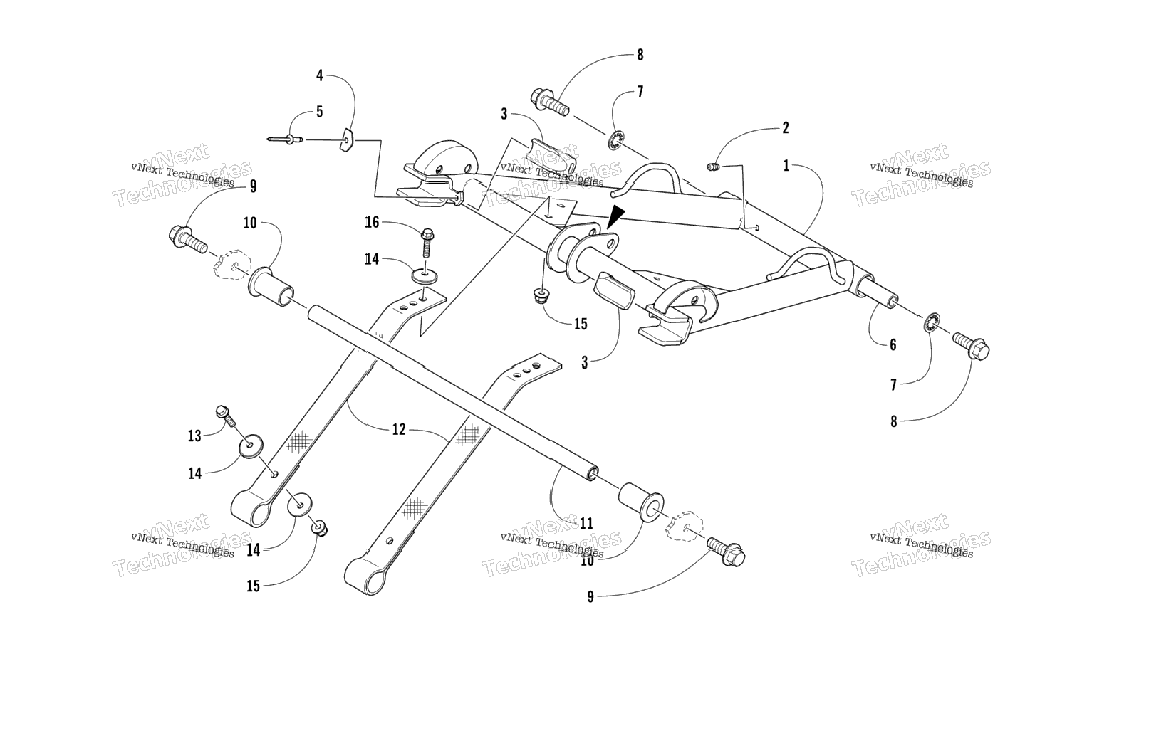 Rear Suspension Front Arm Assembly