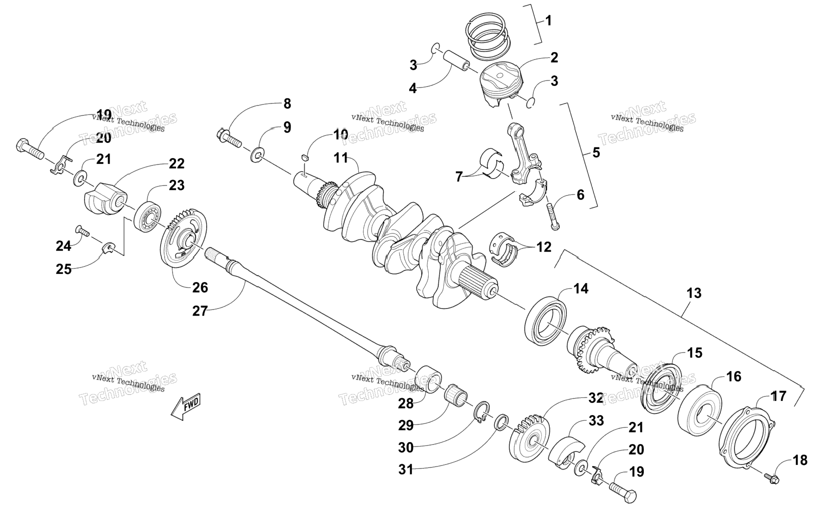 Piston And Crankshaft Assembly