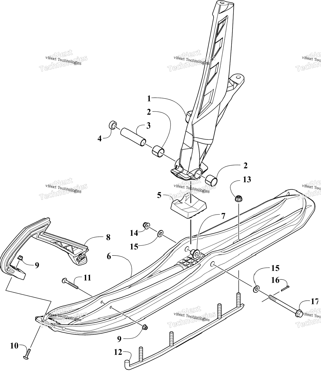 Ski And Spindle Assembly