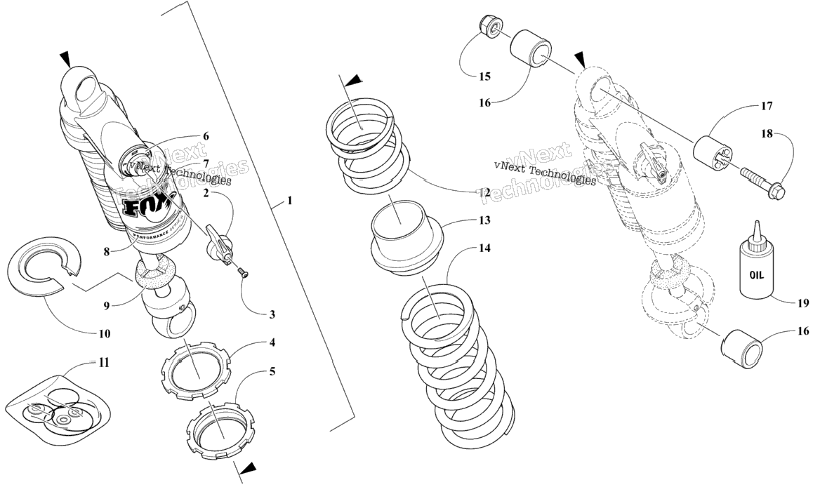 Rear Suspension Front Arm Shock Absorber