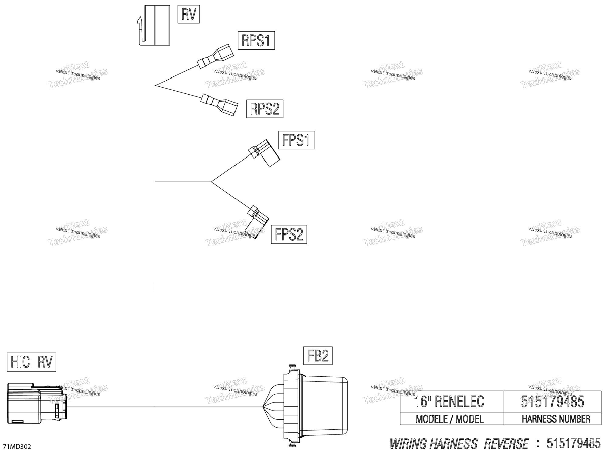 Electric - Reverse Wiring Harness - 515179485