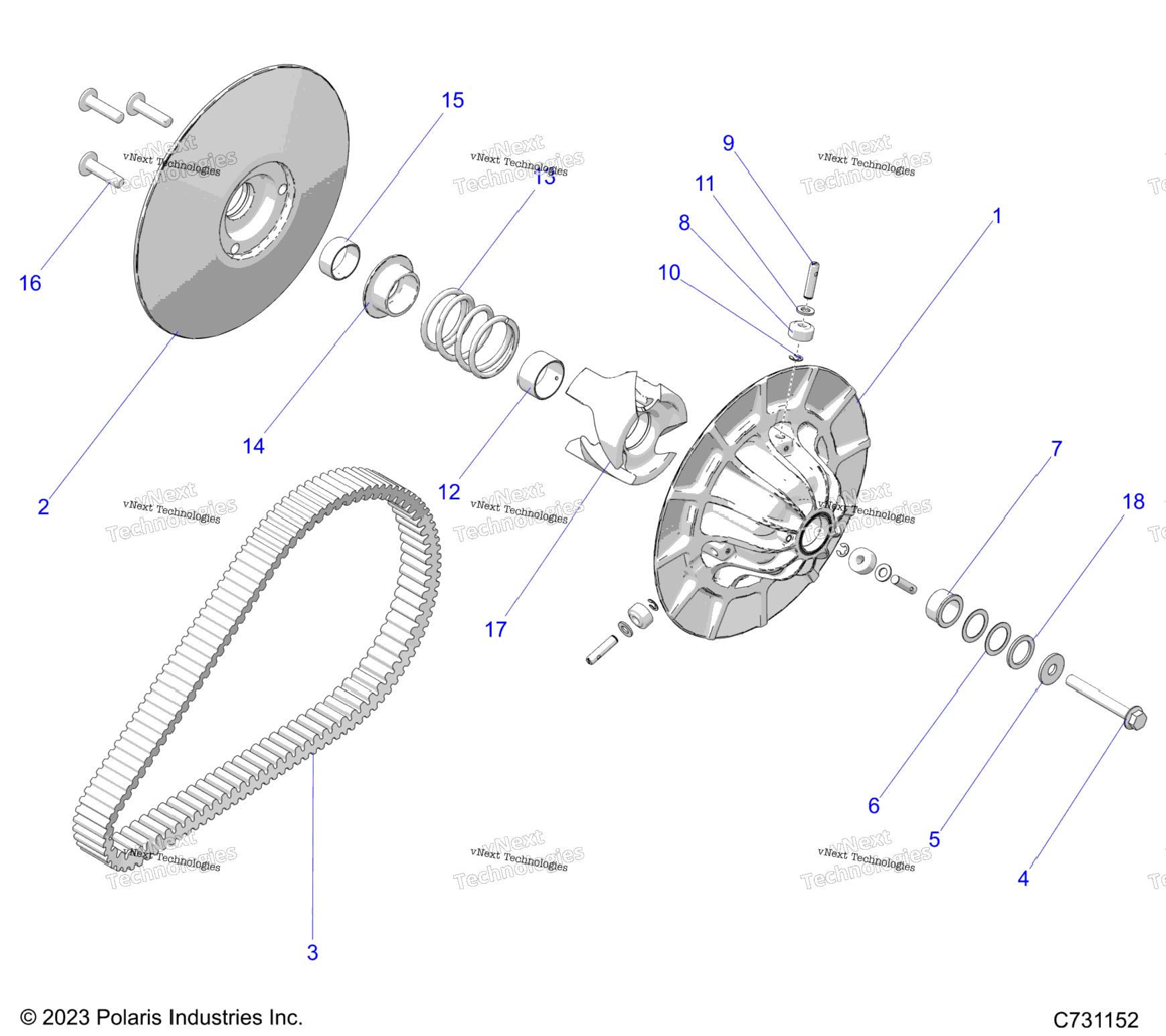 Drive Train, Secondary Clutch R24rrp99cj