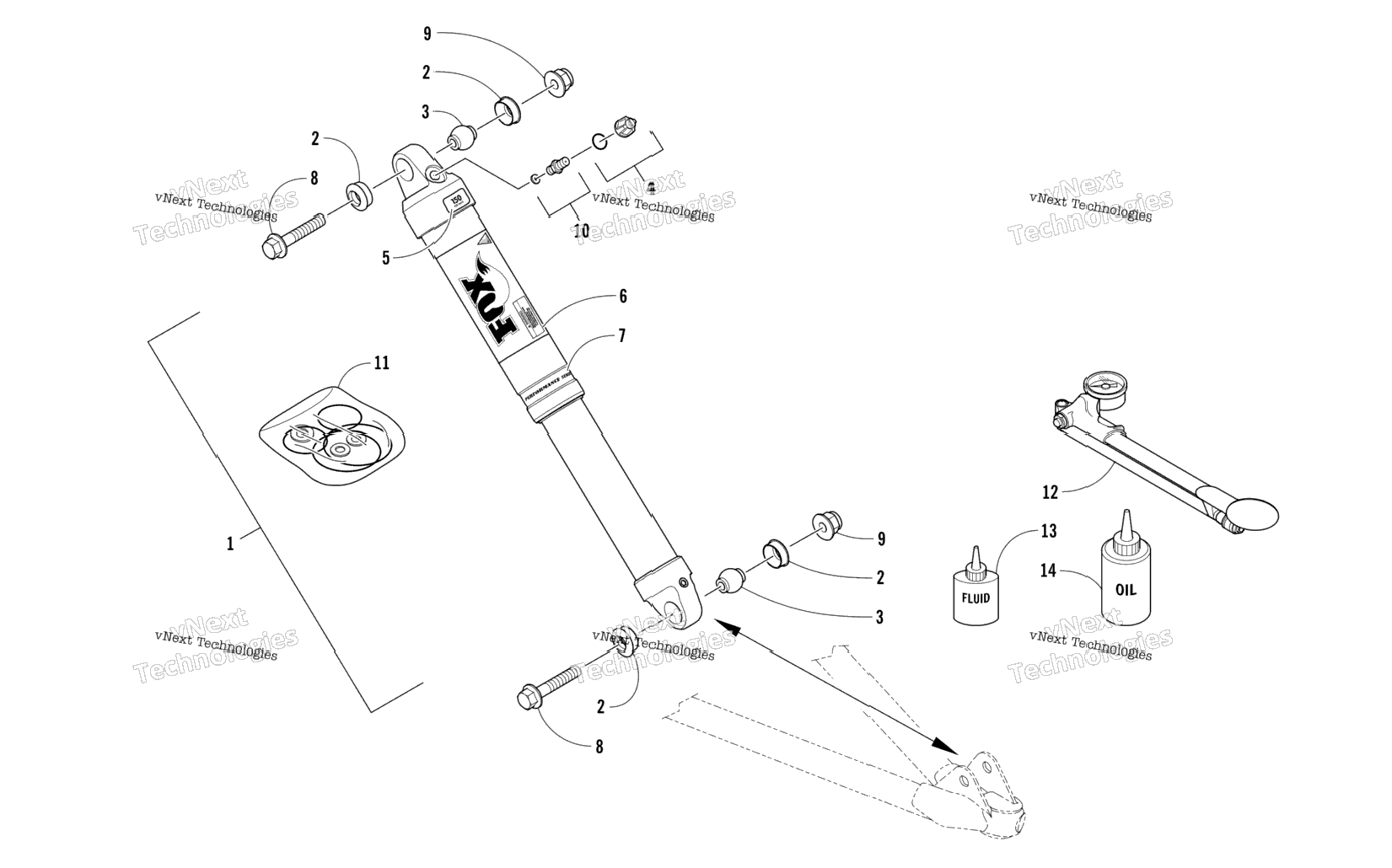 Front Suspension Shock Absorber Assembly