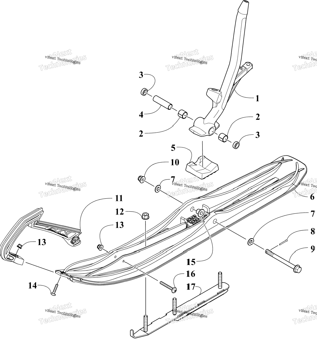 Ski And Spindle Assembly